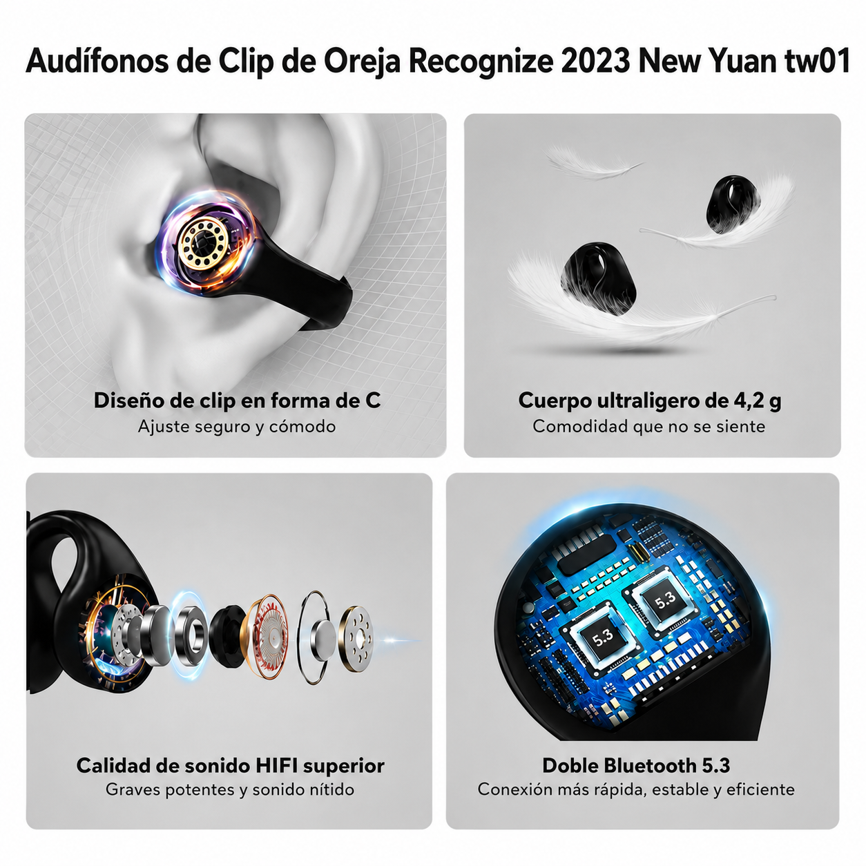 Auriculares Ambie Blancos con Estuche de Carga Premium 🔥