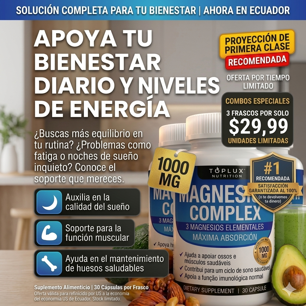 🔥 Oferta Del Día: Magnesio 8 En 1 Toplux 1000mg Adiós Al Insomnio Y Calambres